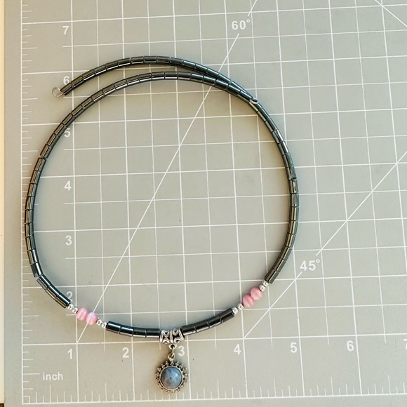 Hematite Blue Pendant Necklace - Picture 9 of 10